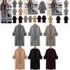 Elegant Women Long Waterfall Coat Jacket With Comfortable Loose Fit And Lapel Collar
