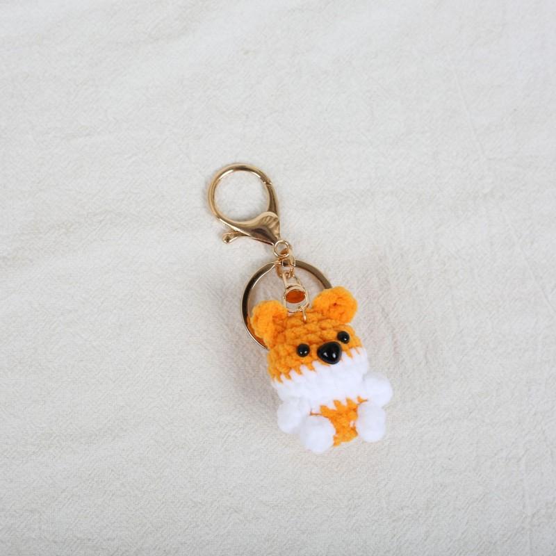 Mini Animal Doll Series Crochet Keychain Knitted Small Rabbit Doll Keyrings Mini Puppy Cute Keychain Custom Accessory
