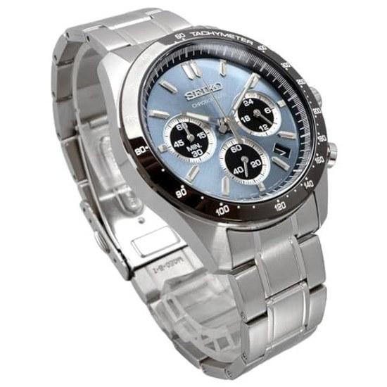 SEIKO 1 5 Second Chronograph Quartz Wristwatch Mens SBTR027 Blue Gray Metallic