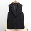 Single-breasted Waistcoat Elegant Women's Sleeveless Vest with Double Buttons Deep V Neck Western Style Cardigan Suit Coat