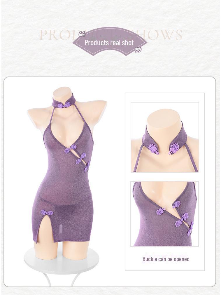 Mrs. Feimu Shexiang Deep V Open Chest Cheongsam 6142 - Sexy Lingerie with Tempting Sheer Design.