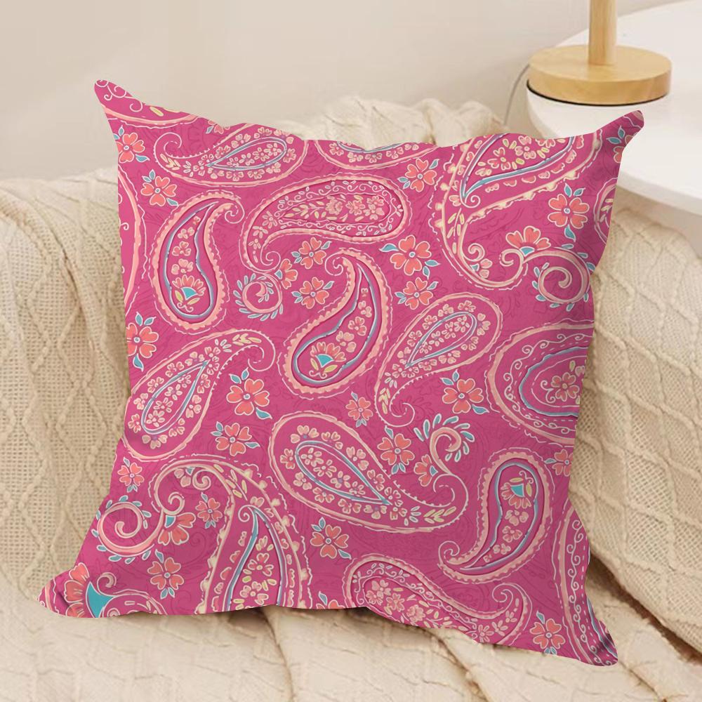 Painted Design PPaisleyS ART Cushion Cover Short Plush Doublesided Print Square Throw Pillow Covers Sofa Home Cushion Decor