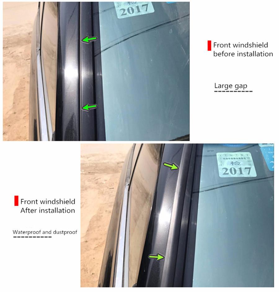 5M Car Windshield Waterproof Seal Edge Trim Rubber Soundproof Weatherstrip Black