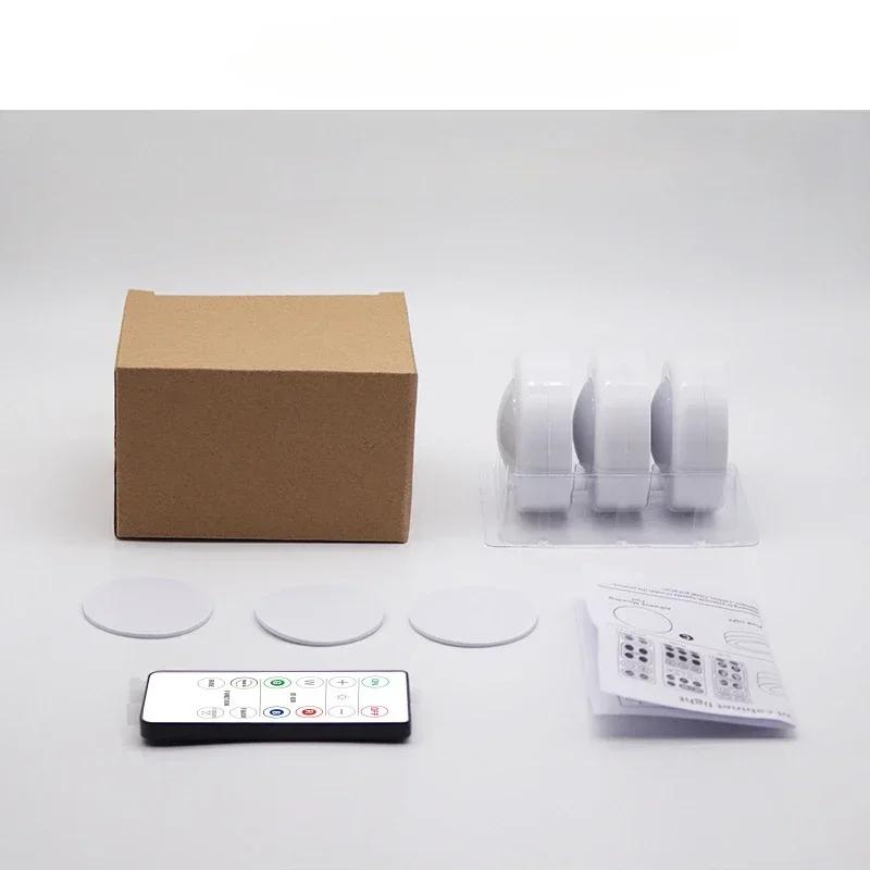 RGB LED Schrankleuchte Pucklampe 16 Farben Timer Fernbedienung Unterregal Küchenarbeitsplatte Kleiderschrank Beleuchtung Dekor