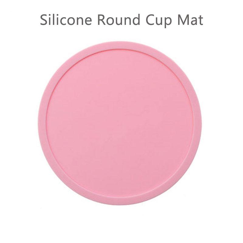Food Grade Silicone Circular Coaster Waterproof Anti-Slip Hot Beverage Mat for Tea Coffee Glass Use - Home Dining Table Access