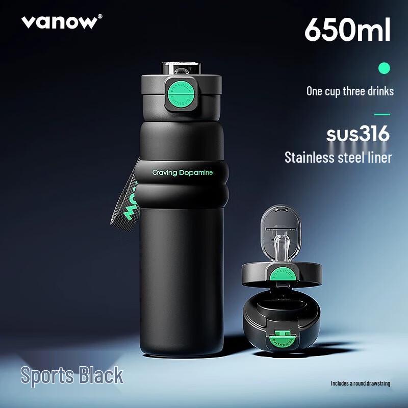 Vanow 650ml Stainless Steel Insulated Sports Bottle