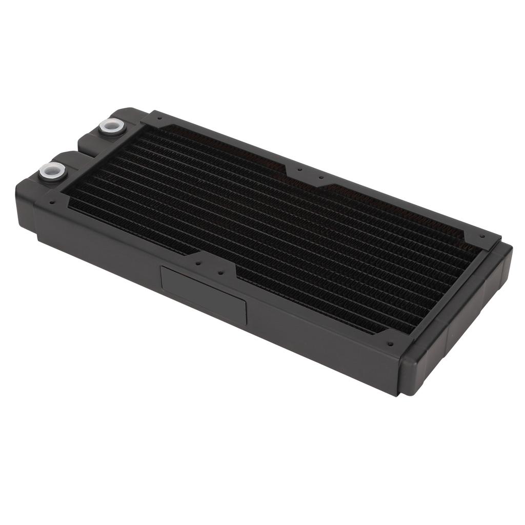 Water Cooling Radiator Red Copper Brass Steel G1 4 Thread 14 Pipes Fast Heat Dissipation Computer Radiator For 12cm Fan