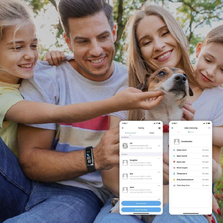 Fitness-Tracker mit Herzfrequenz, Blutsauerstoff, Blutdruck, Schlafüberwachung