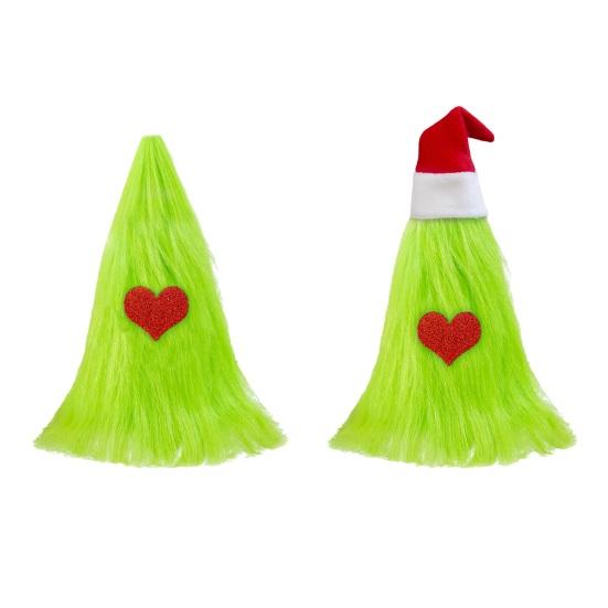 3 Pcs Green Furry Christmas Tree Decoration Fuzzy Elf Xmas Tree Tabletop Decor Soft Faux Fur Table Centerpiece for Living Room Home Kitchen Desk Decor