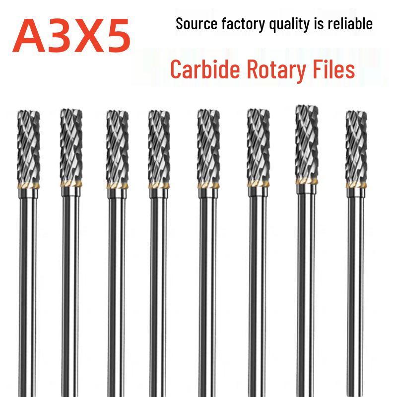 

Tungsten Carbide Rotary File & Engraving Drill Bit Set for Fine Carving A3X5 Single-Slot 10pcs Set