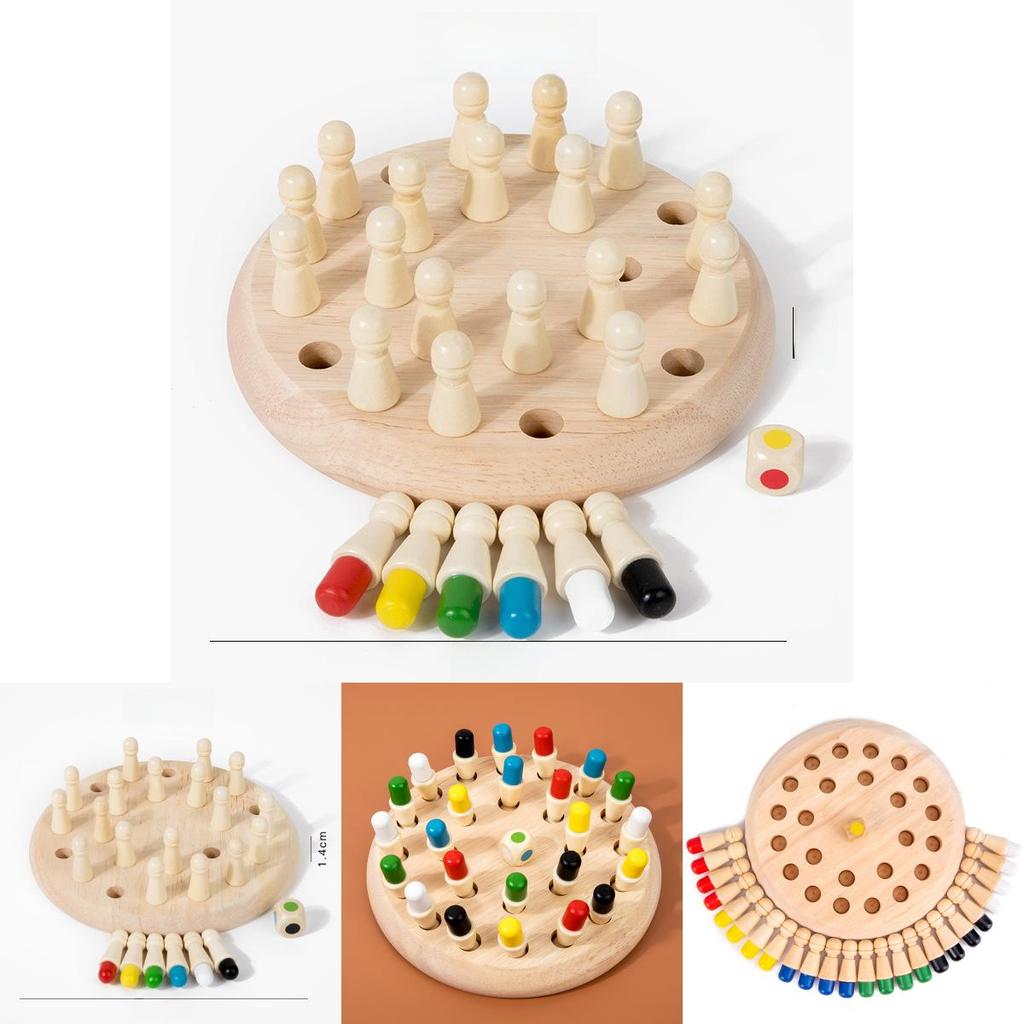 Wooden Childrens Color Memory Game For Early Education And Focus Development