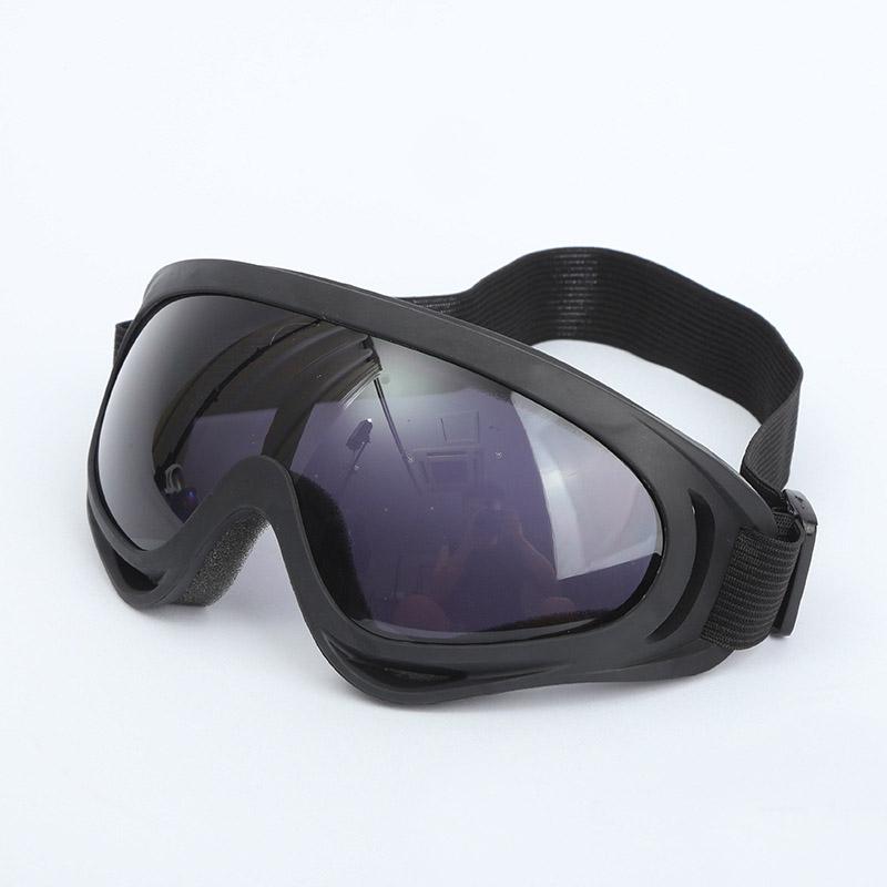 Versatile Windproof Sports Goggles for Skiing, Cycling & Motorcycle Riding, Durable PC Frame & Lens, Black