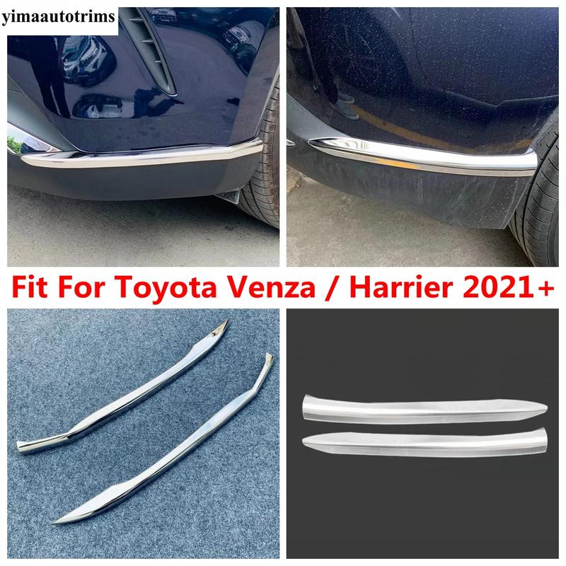Front Rear Bumper Corner Strip Anti-rub Protection Cover Trim For Toyota Venza / Harrier  - 2024 Stainless Steel Accessories