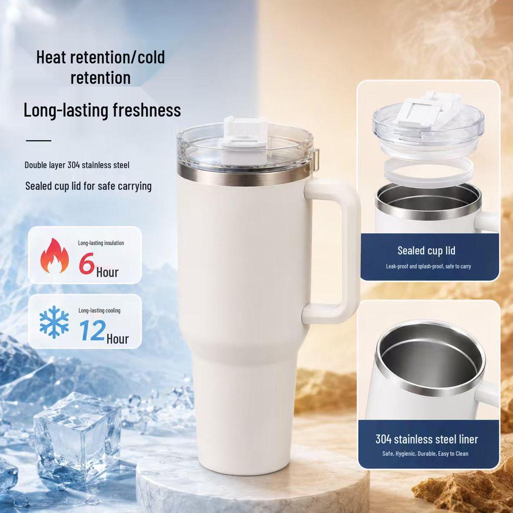 Tazza Insulated Ice Buster in Acciaio Inossidabile da 40 oz, Prima Generazione, con Cannuccia per Uso Esterno