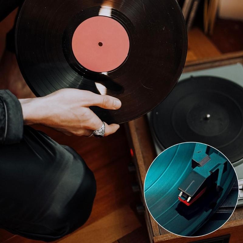 Diamond Tip Record Player Needle Cleaning Brush Phonograph Part Needle Replacement Plastic Texture for Record Players