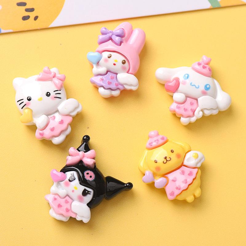 10 Pcs New Mini Kawaii Cartoon Animal Kitten Puppy Rabbit Series Resin Scrapbook Diy Jewelry Gift Hairpin Accessories A21