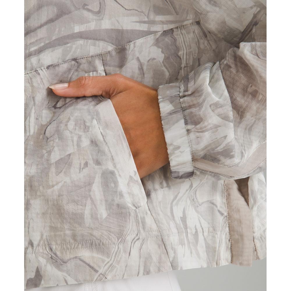 Lululemon Lightweight Woven Side Snap Anorak Marble Meld Light Multi Dove Grey