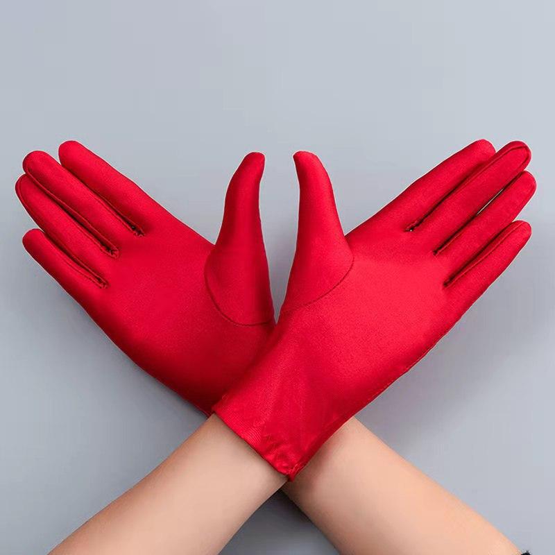 Men's Spring and Autumn Thin Breathable Sunscreen Work Gloves High Elastic Elastane Jewelry Etiquette Stage General Gloves