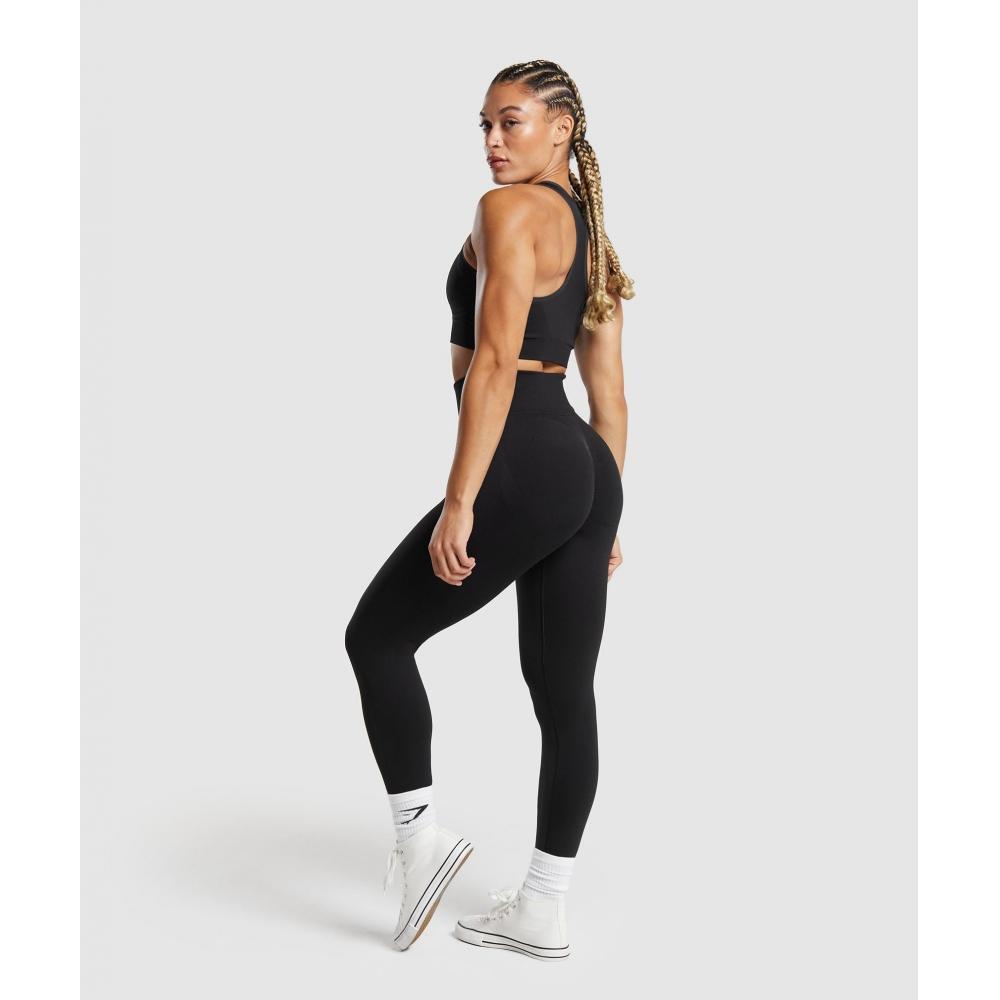 Gymshark Leggings sin costuras Lift Contour en color negro jaspeado B6a9c Bcg7
