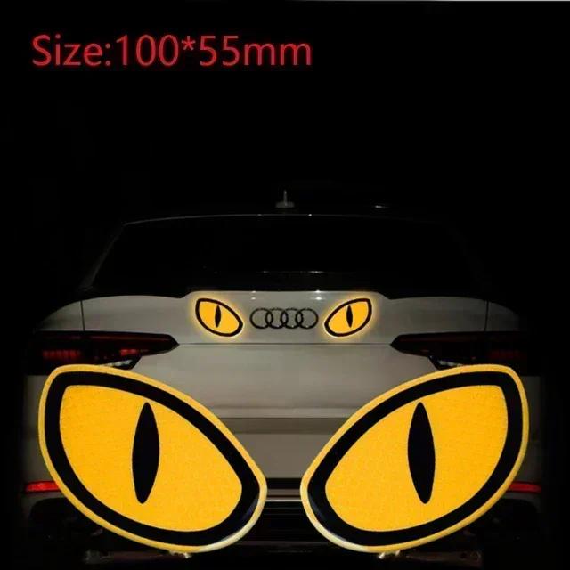 2pcs/Set Reflective Car Stickers Motorbike Helmet Improve Your Vehicle's Visibility And Safety With Devil Eye Stickers
