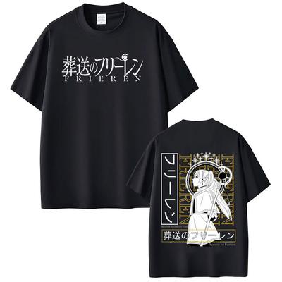 Anime Frieren Beyond Journeys End Frieren Manga T Shirt Men Women Clothing Summer High Quality Cotton Short Sleeve Tshirts