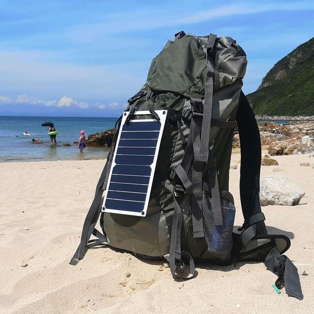 Güneş Paneli 10W Monokristal Silikon IP65 Su Geçirmez İnce Taşınabilir Güneş Paneli Şarj Cihazı Karabina Vantuz ile