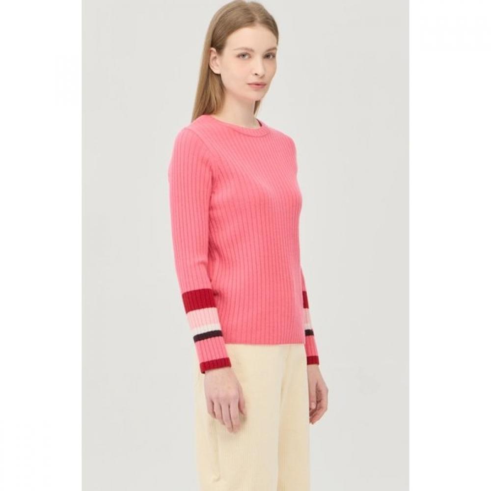 Benetton Cashmere Wool Sleeve Color Knit Bakpe5561 PK (pink)/OS