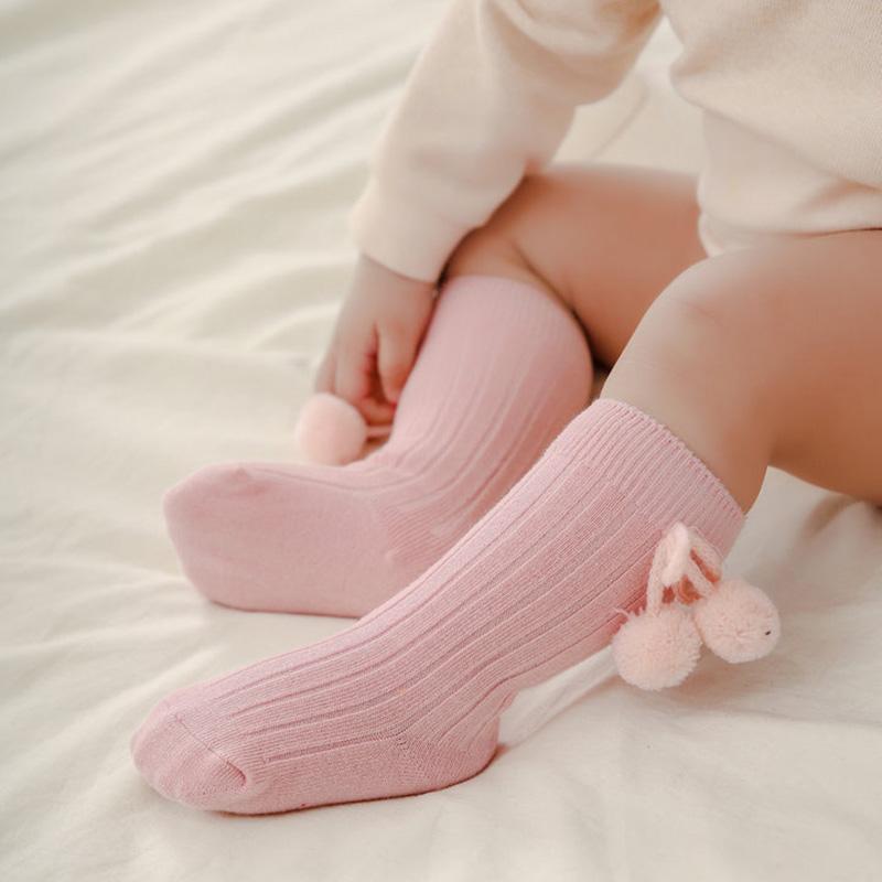 Kids Socks Mid Length Socks Solid Color Cute Baby Socks