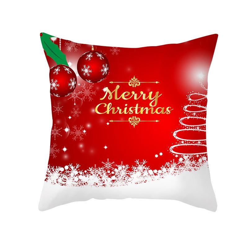 Red Christmas Pillow Covers Christmas Decorations Pillowcase Winter Decorative Pillow Case For Indoor Sofa Xmas Couch