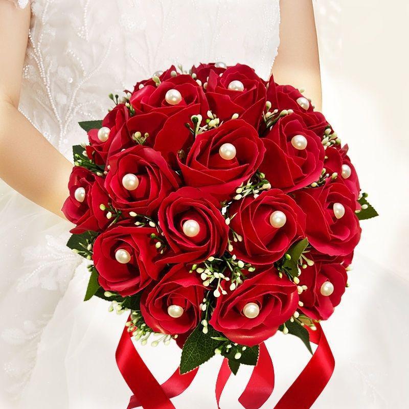 Korean Style High-End Rose Bridal Bouquet for Weddings & Photoshoots