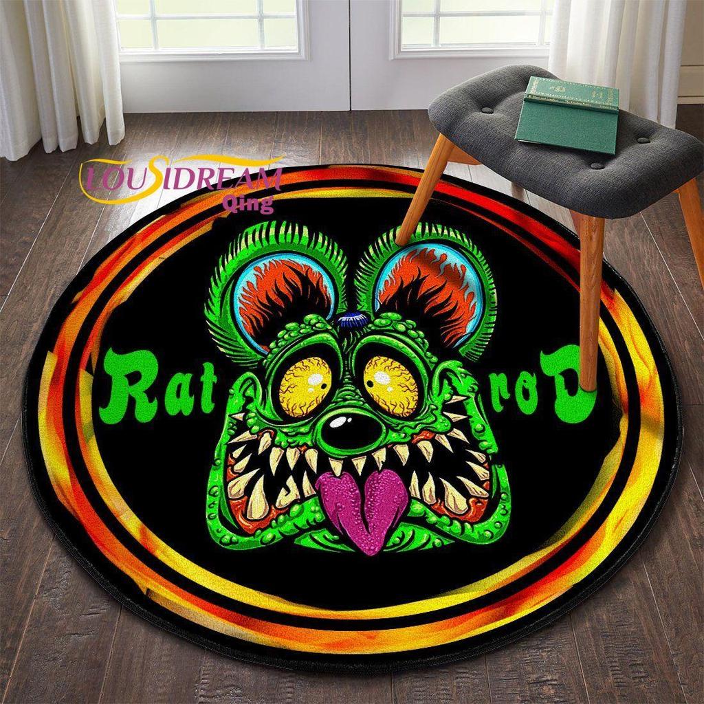 Carpet Retro Round Carpet Living Room Bedroom Skull Design Men's Gift