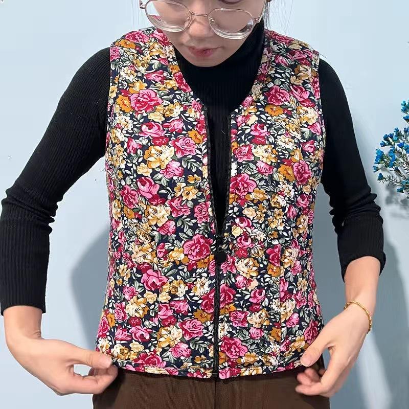 2 Winter New Fleece Fleece Cotton Vest Women's Lamb Fleece Fur Integrated Thermal Vest Mother Coat