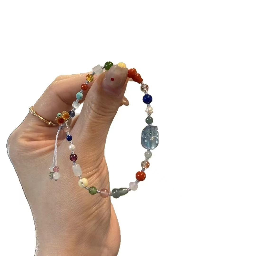 

Summer dopamine color Duobao bracelet fashionable and sweet hand-woven pull beaded hand rope jewelry accessories