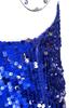 Girls Sparkling Sequin Jumpsuit One Shoulder Design Keyhole Detail Sleeveless Short Bottom Romper