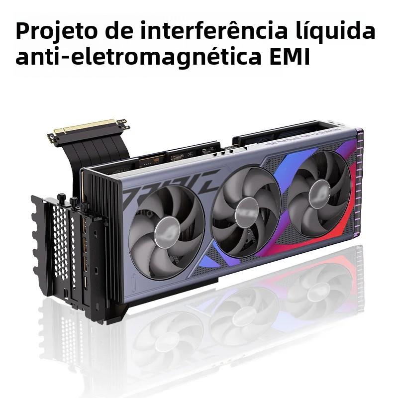 Vertical GPU Mounting Bracket PC Graphics Card Holder PCI-E 3.0/4.0 x16 Anti-interference Flexible 90° Extension Cable