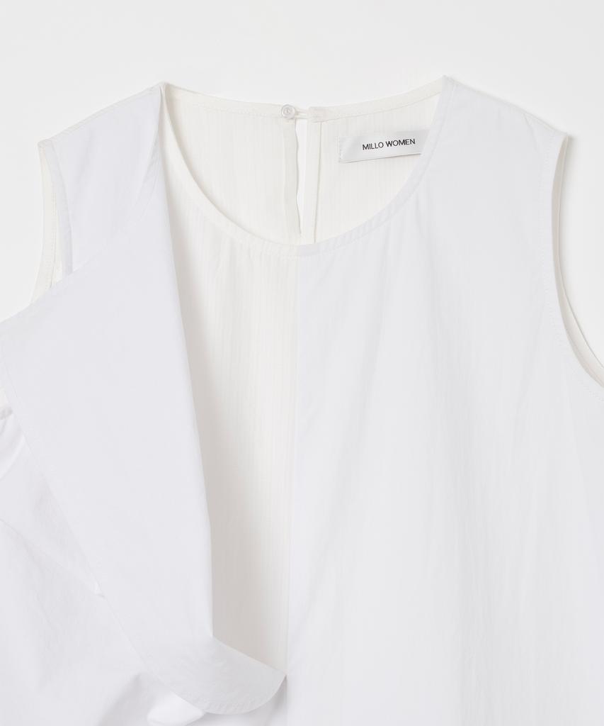 MILLO WOMEN Double Layer Sleeveless Shirt [White]