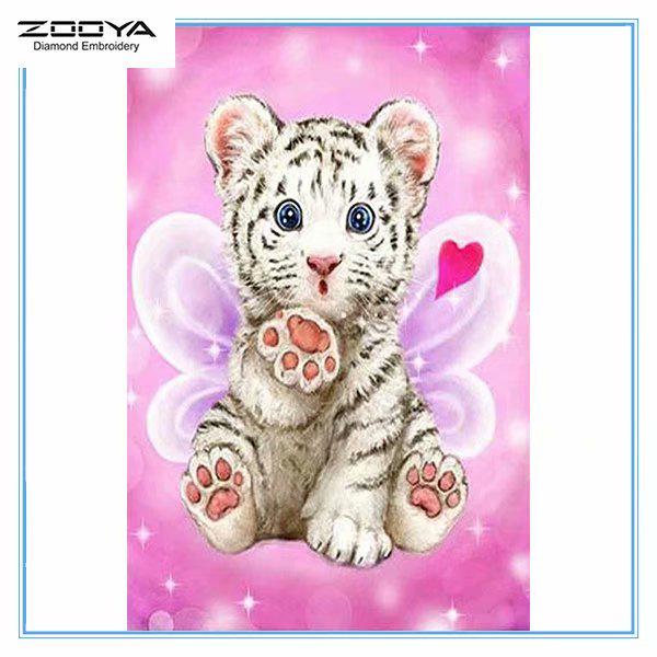 

ZOOYA 3D Алмазная вышивка Картина Вышивка крестом Круглый горный хрусталь Картина Животное Тигр