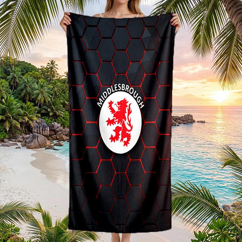 Stampa Middlesbrough FC Asciugamano da Spiaggia Quick Dry Microfibra Assorbente Portatile da Viaggio Asciugamano per Nuoto