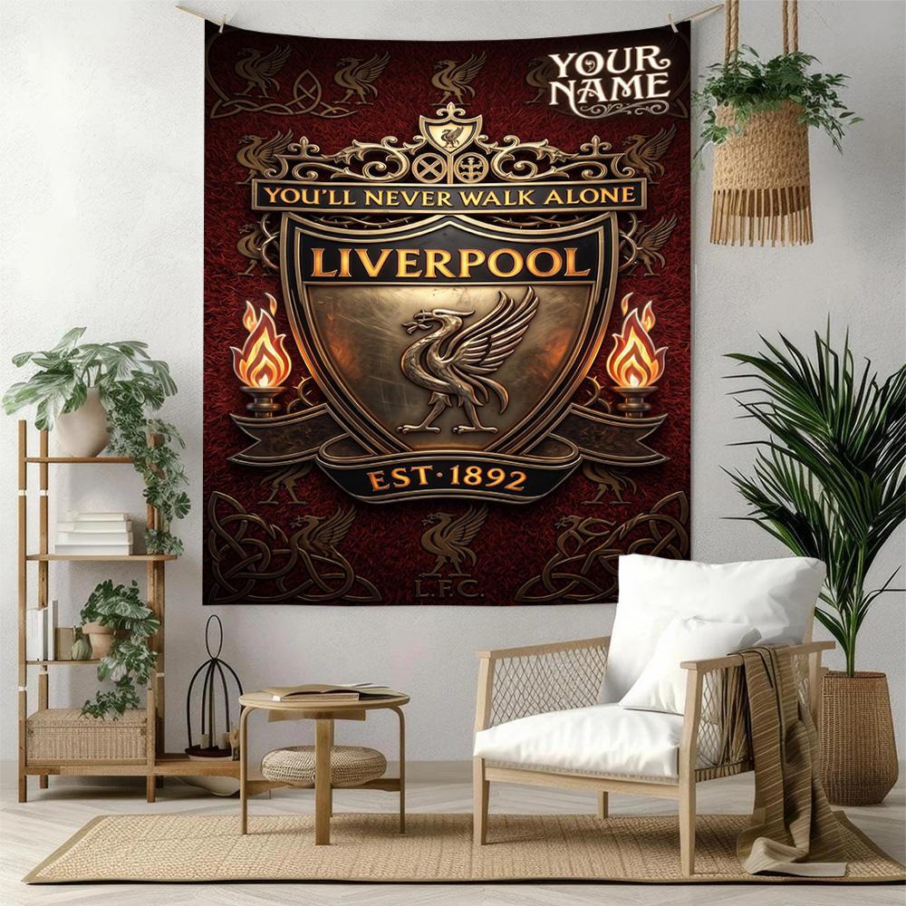 Liverpool Fc Custom Your Name Wall Decor Tapestry Art For Pet Memorial Birthdaywedding Party Backdrop Family Gift