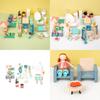 Childrens Play Pretend Furniture With Wooden Miniatures For Daily Gift Birthday