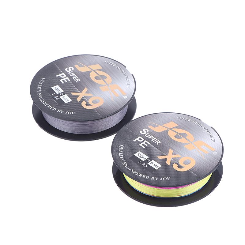 Pe Braided Fishing Line, 9 Braids, Wear-Resistant For Freshwater And Saltwater Available In Rainbow And Gray Colors