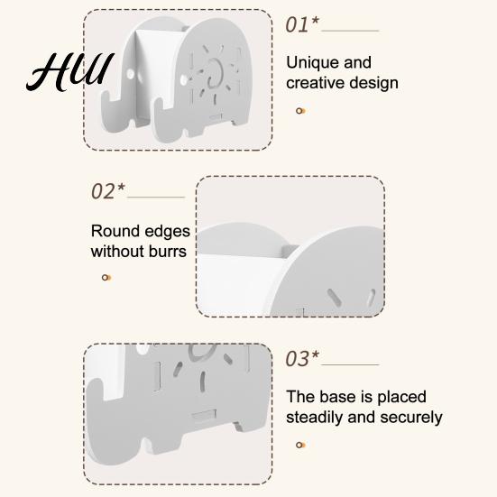 Smooth Edge Pen Cup Elephant Pencil Holder, Creative Phone Stand, Practical Storage Box, Office Desk Organizer Desktop for Pens Makeup Brushes,