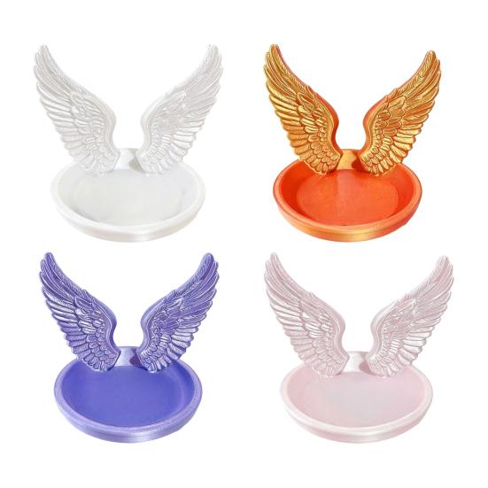 Angel Wing Jewelry Tray, 3D Printed Wings Trinket Holder Dish, Decorative Vanity Organizer Plate for Earrings, Rings, Small Items