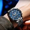 Luxury Watches For Men Chronograph Stainless Steel Man Wristwatch Waterproof Luminous Sport Military Men's Quartz Watch