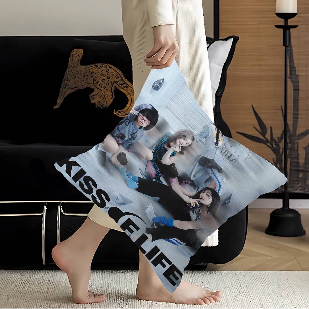 Kpop KKiss of Life Pillow Gift Home Office Decoration Bedroom Sofa Car Cushion Cover Case X