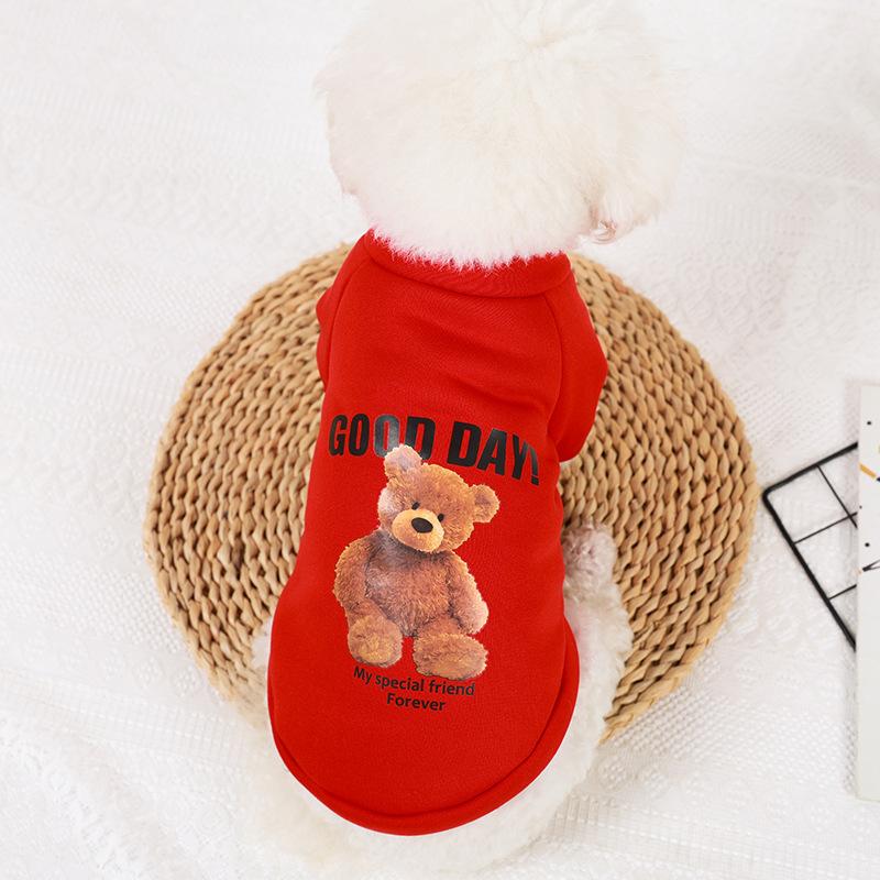 Cute Autumn and Winter Warm Korean Version of Dog Cat Pet Teddy Clothing Supplies Than Bear Law Fight Fleece Hoodie