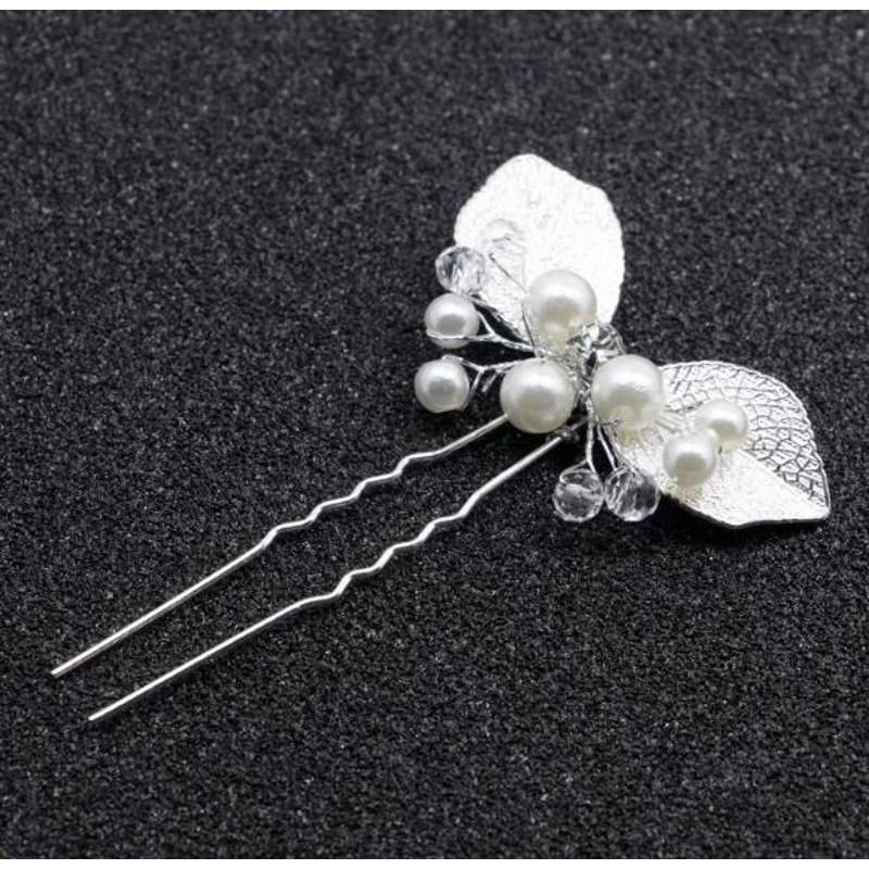 1Pcs New Flower Hairpin Bride Headdress For Women Pearl Mesh U-shaoped Hair Clips Fashion Girls Wedding Hair Accessories Jewelry