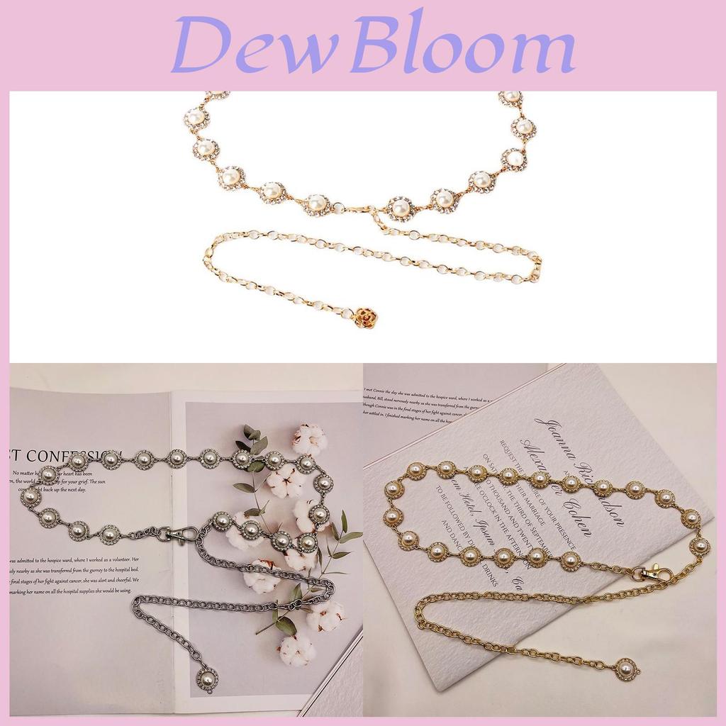 French Pearl Waist Chain For Women With Water Diamond Embellishments Fashion Jewelry Summer Accessory