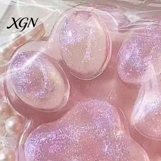 TPR Stress Ball Colorful Transparent Cat Paw Squeeze Toy Soft Fidget for Hand Relief Fun Birthday Christmas Gift Kids Adults