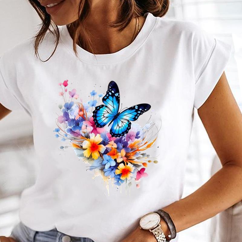 (Asian Size) letter love heart Lady o-neck T Shirt Clothing Short Sleeve T-shirts Printed Female Top Casual Fashion Women Graphic Tee